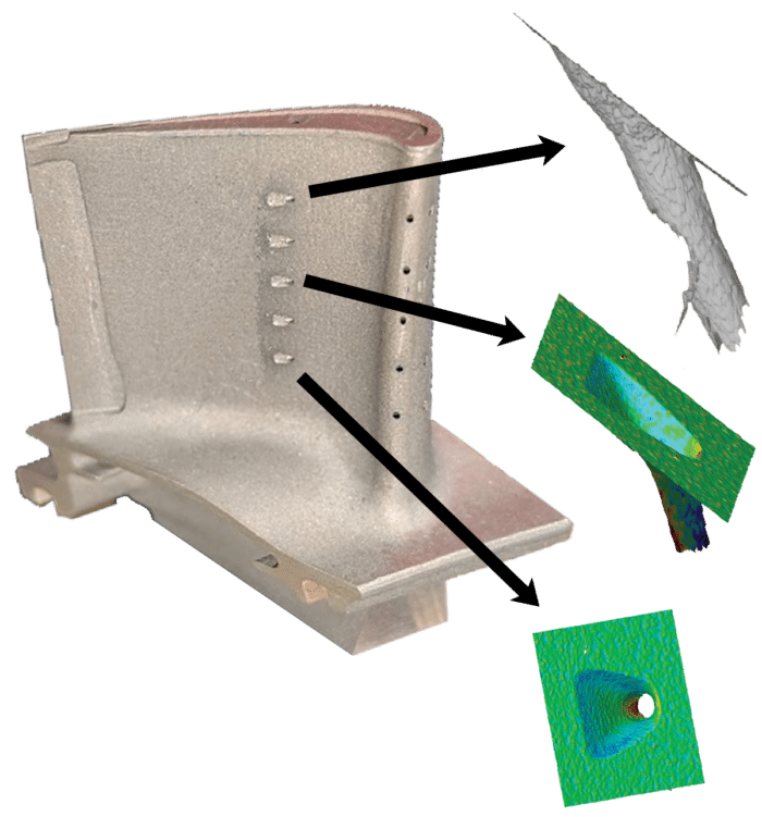 Turbine Blade with Cooling Holes and 3D Datasets